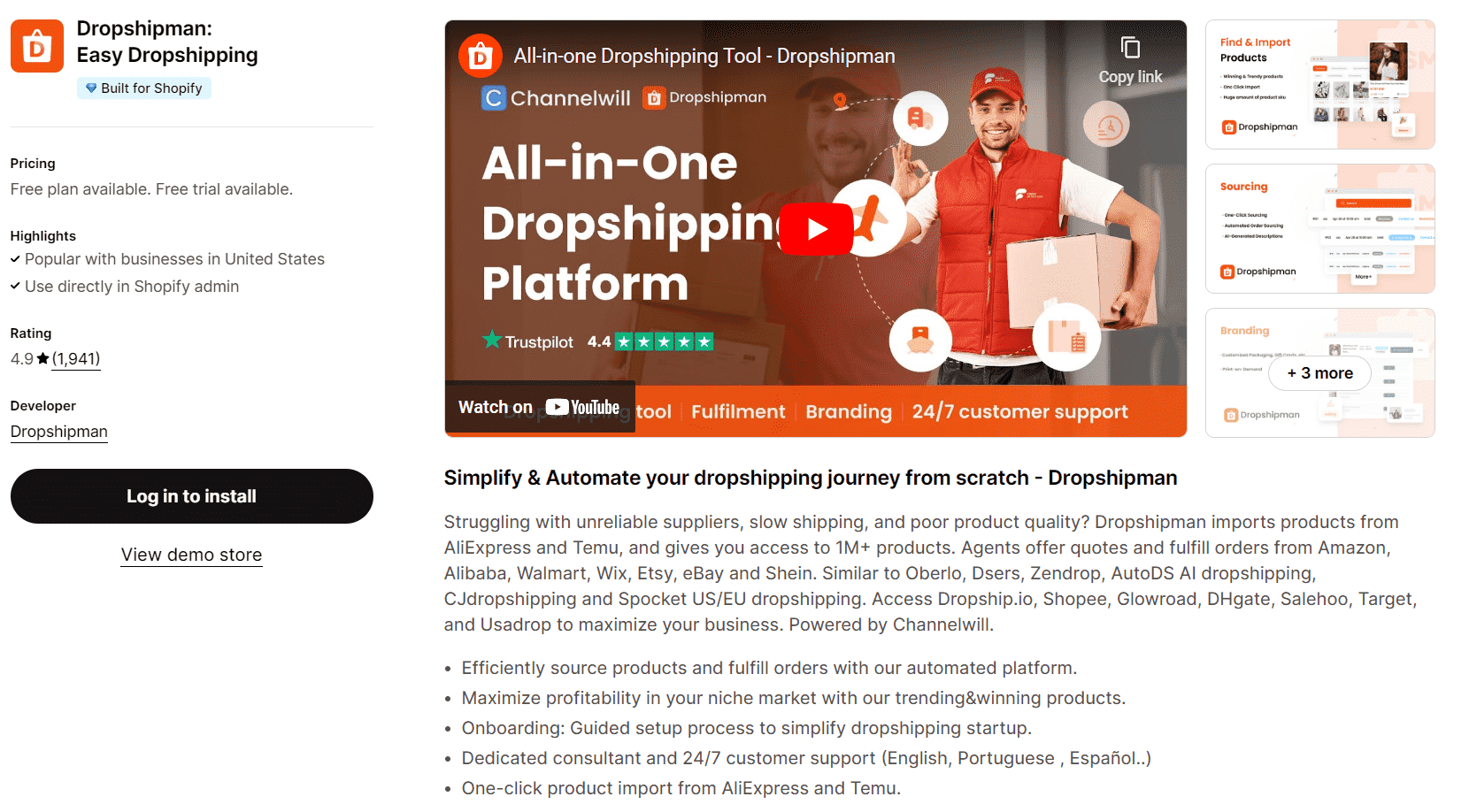 Dropshipman Shopify Dropshipping Apps