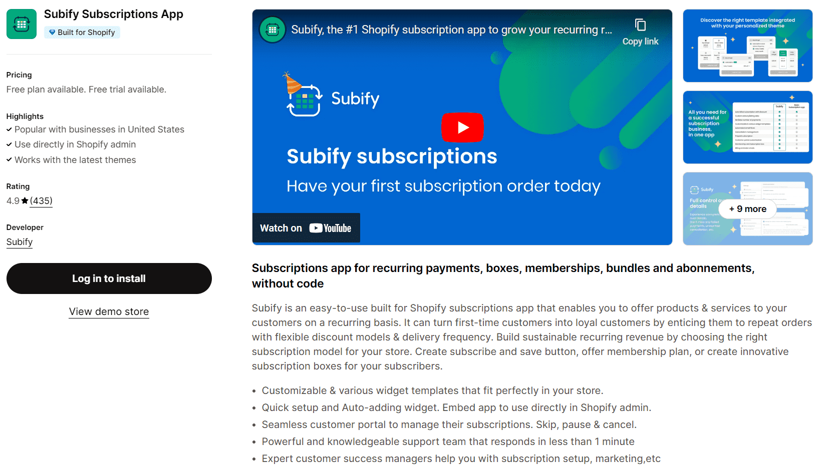 Subify Subscriptions