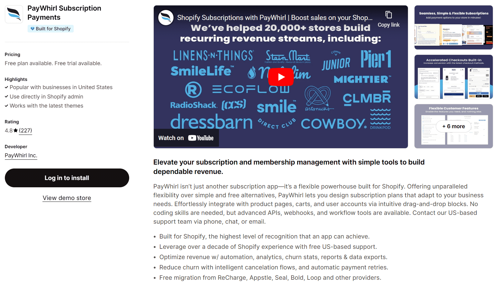 PayWhirl Shopify Subscriptions