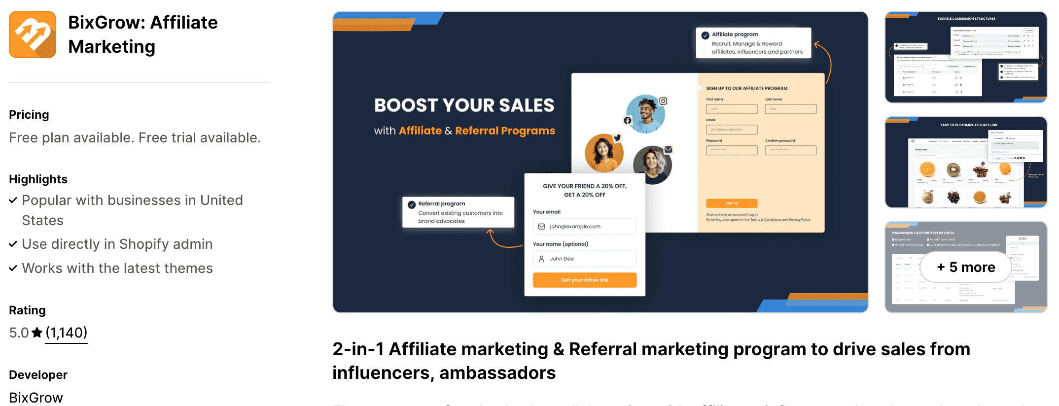 BixGrow Shopify Affiliate Marketing App