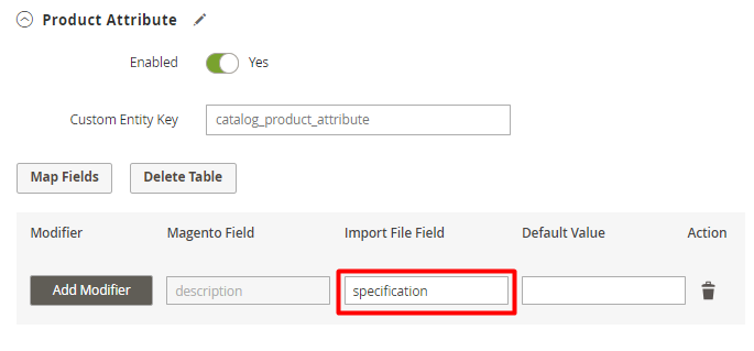 Magento 2 Import - Field