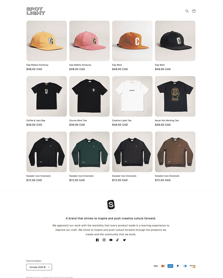 Shopify e-commerce templates - Spotlight Shopify e-commerce templates - Spotlight