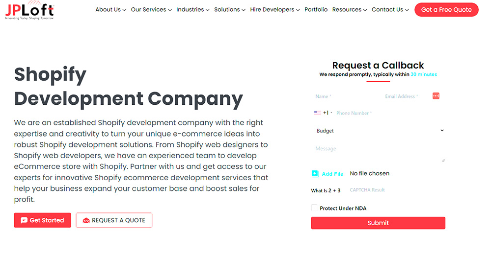 Shopify plus agencies - JPLoft Solutions JPLoft Solutions shopify plus agency