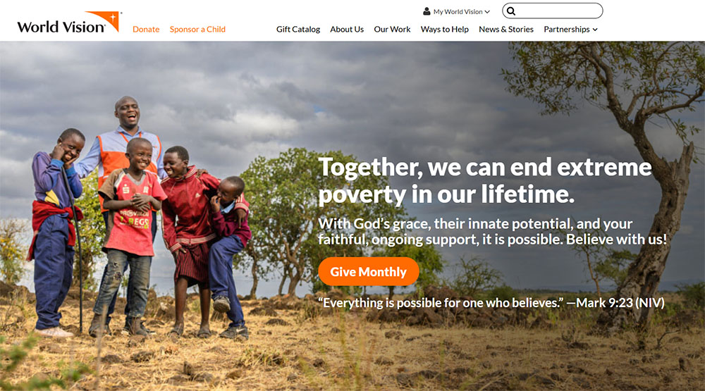 Best WooCommerce Websites: World Vision