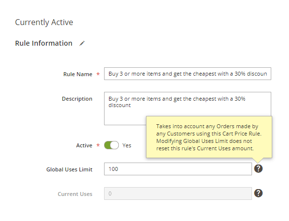 Advanced Cart Price Rule Conditions in Amasty Special Promotions Pro - Limit the Number of Rule Triggers