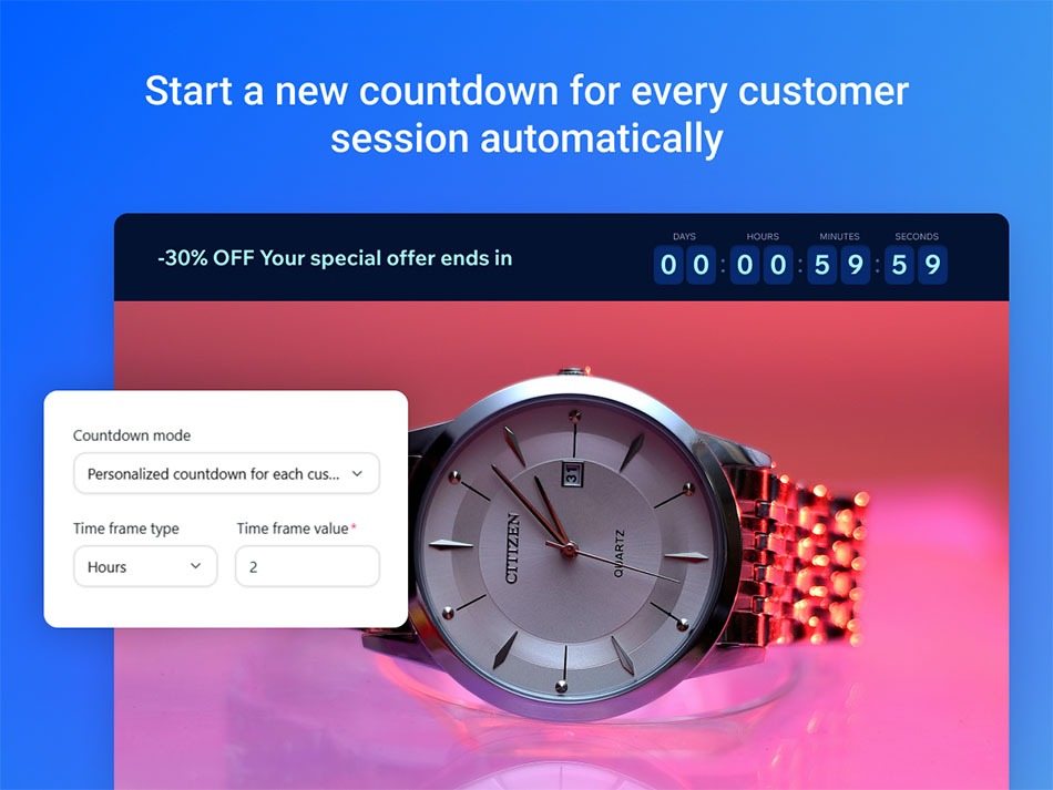 Ecwid countdown timer by amasty - Personalized timers