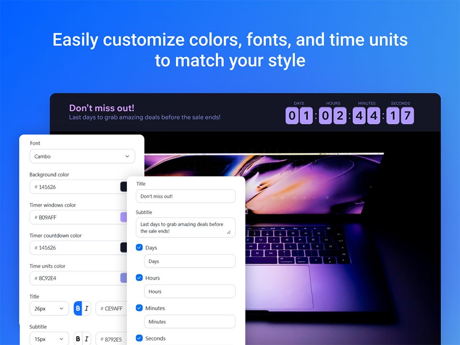 Ecwid countdown timer by amasty - Customizations