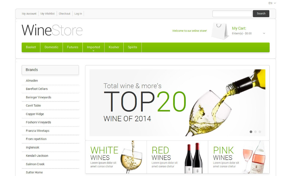 Wine & Beverages Online Store Magento Theme