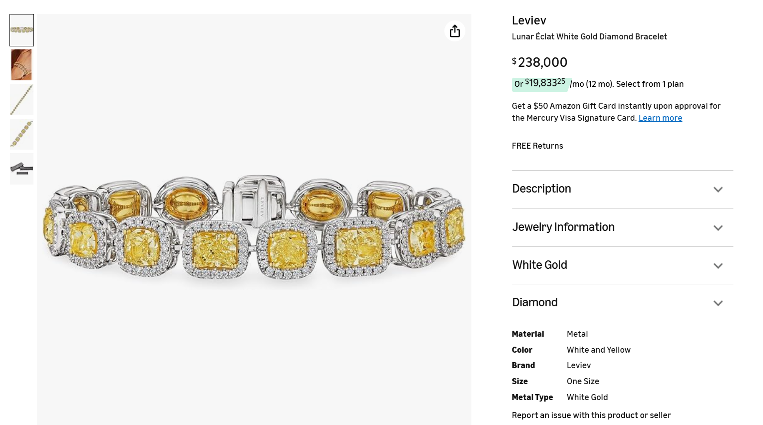 6. Lunar Éclat White Gold Diamond Bracelet