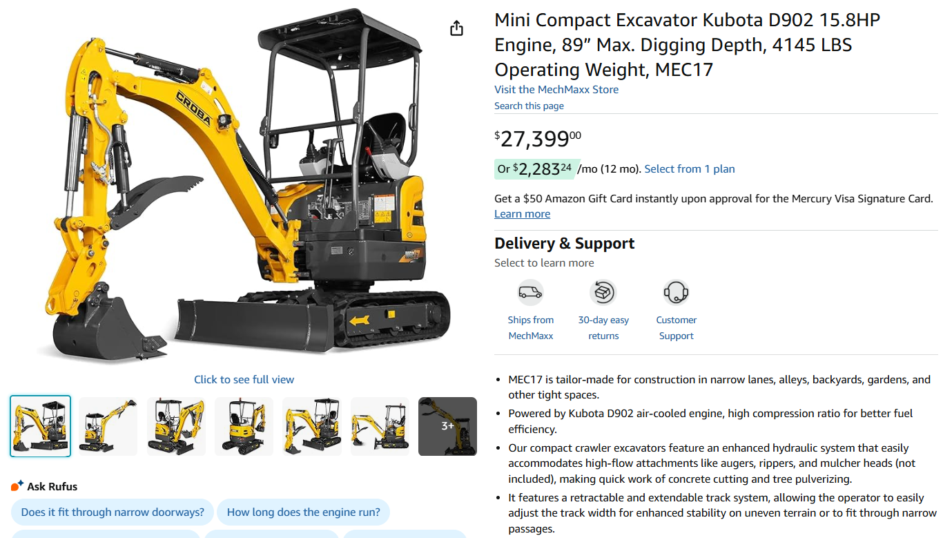 7. Mini Compact Excavator MEC17