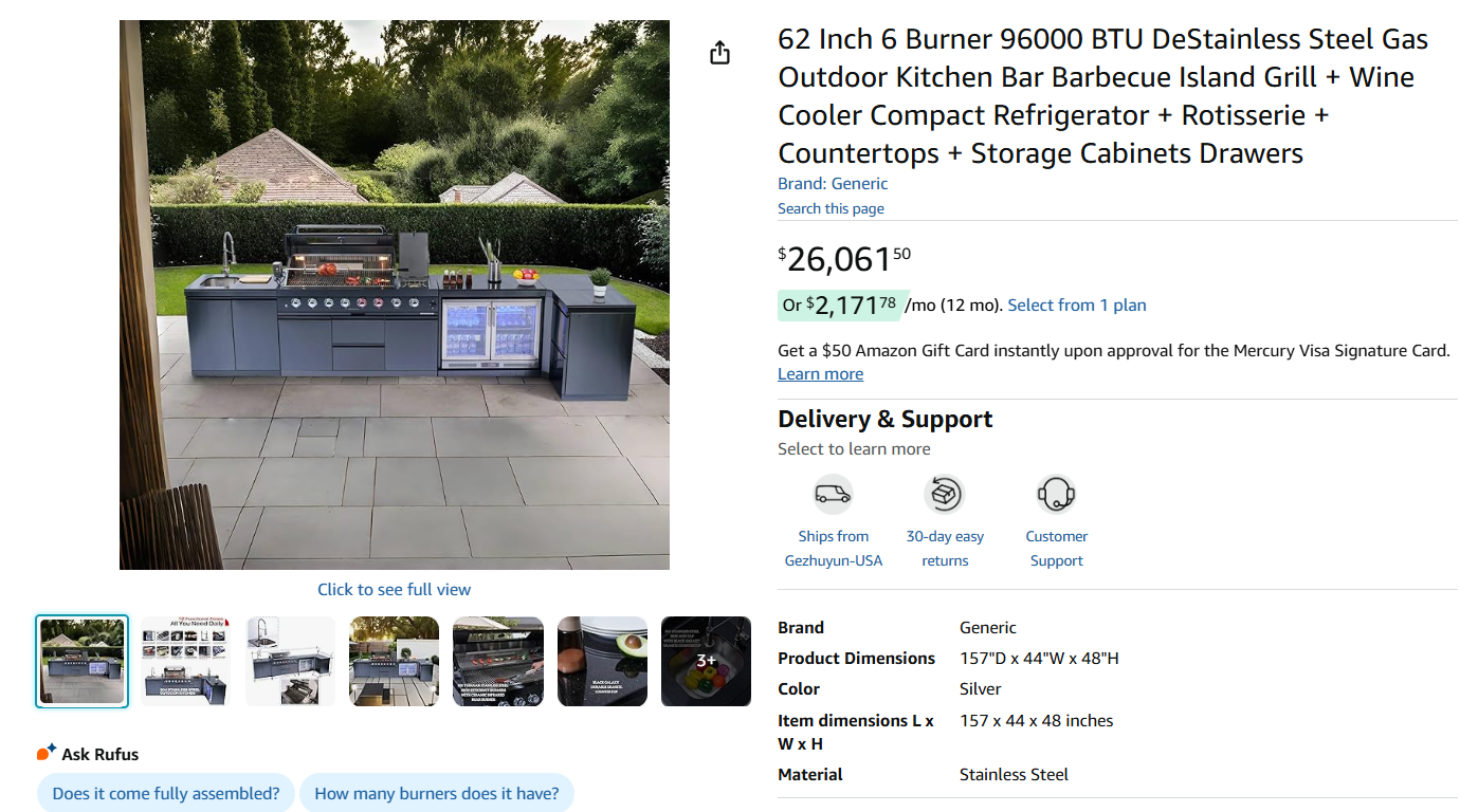 DeStainless Steel Gas Outdoor Kitchen Bar Barbecue Island