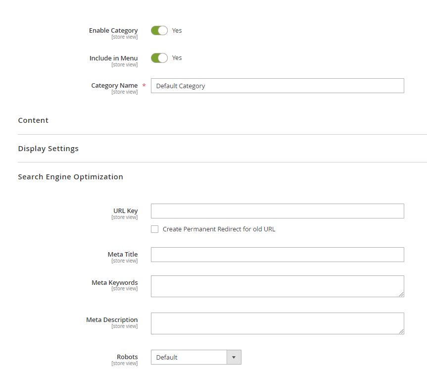 category URL magento 2 SEO