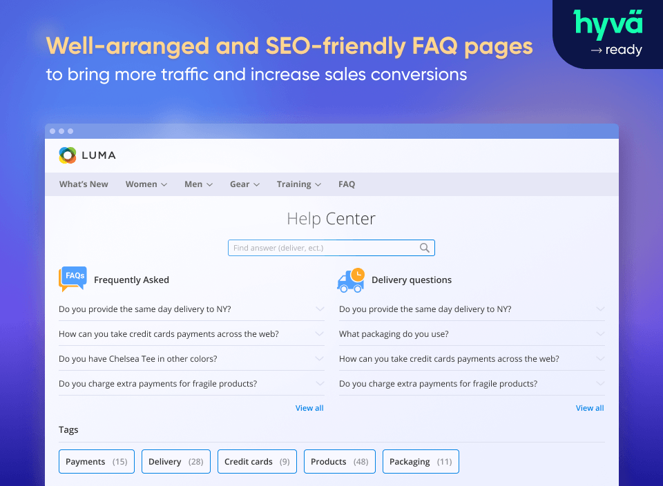 Well-arranged and SEO-friendly FAQ pages