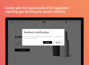 display confirmation pop-up before redirecting
