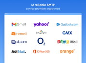 support of 12 reliable SMTP providers