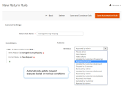 create the rules to change request statuses