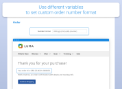 use variables to set custom numbers order documents