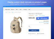 show custom stock status on a product page
