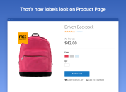 catchy labels on product pages