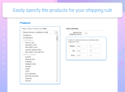 activate shipping rules for particular products