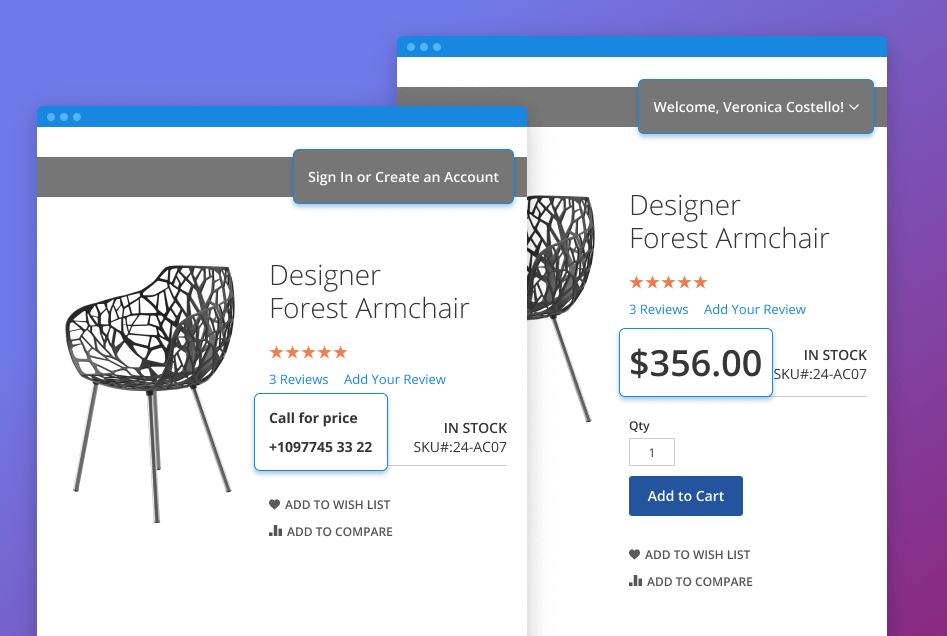 replace price with custom text customer group catalog m2 module