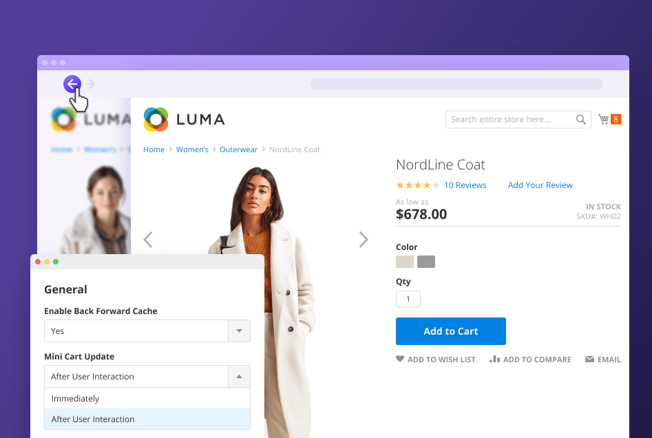 magento 2 back-forward navigation