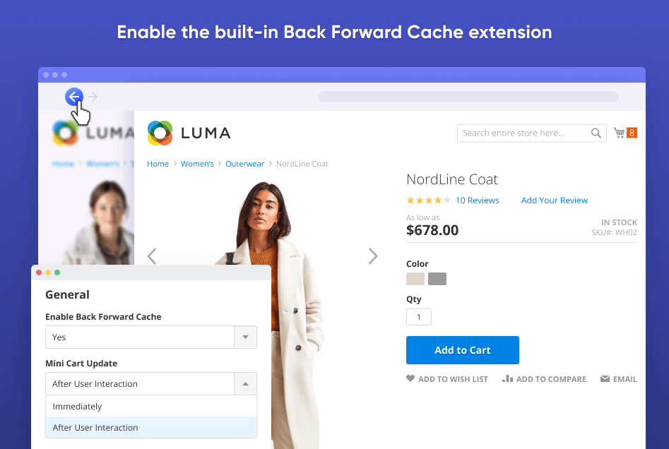magento 2 back forward navigation
