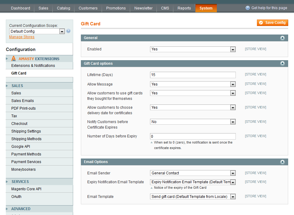 magento 2 gift card category