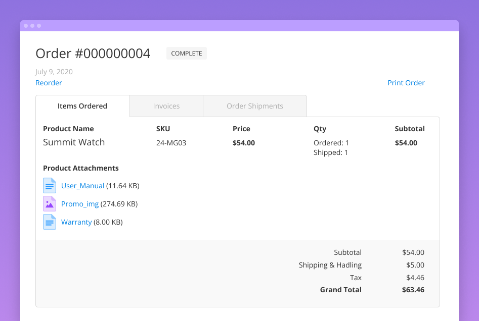 attachments in customer account magento 2 customer account files