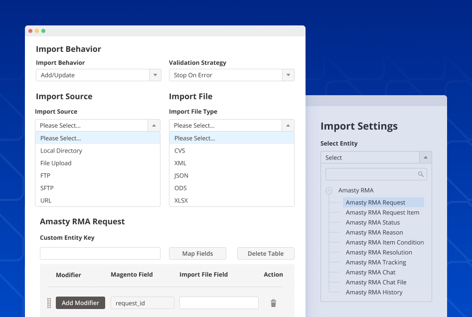 magento 2 import rma requests