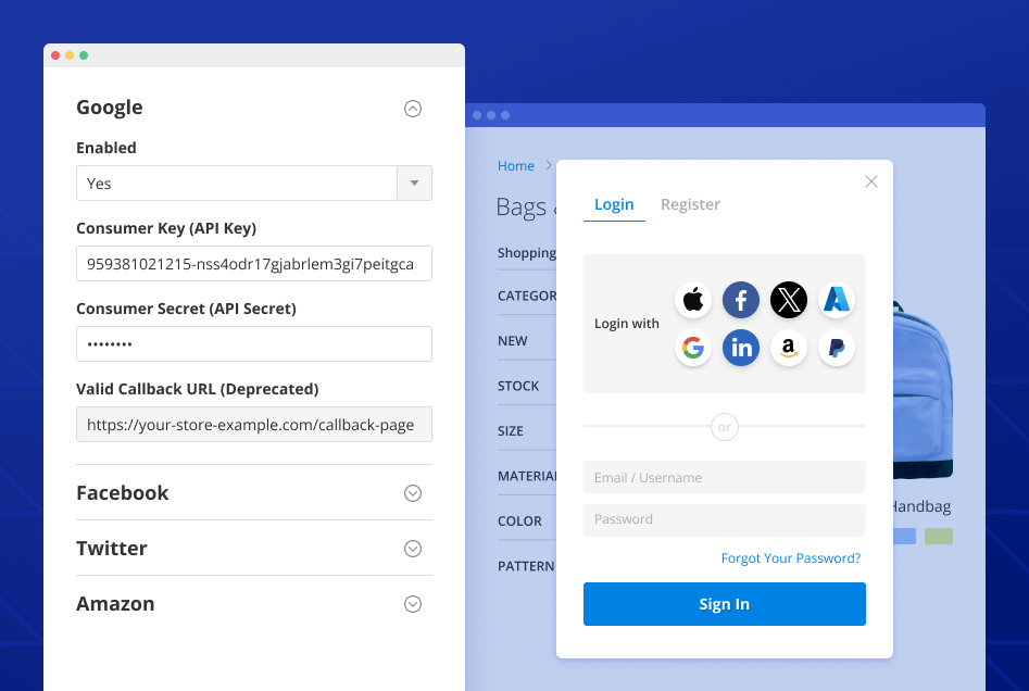 integrate up to 10 social networks to your magento store