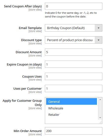 special-occasion-coupons-for-magento-2-settings