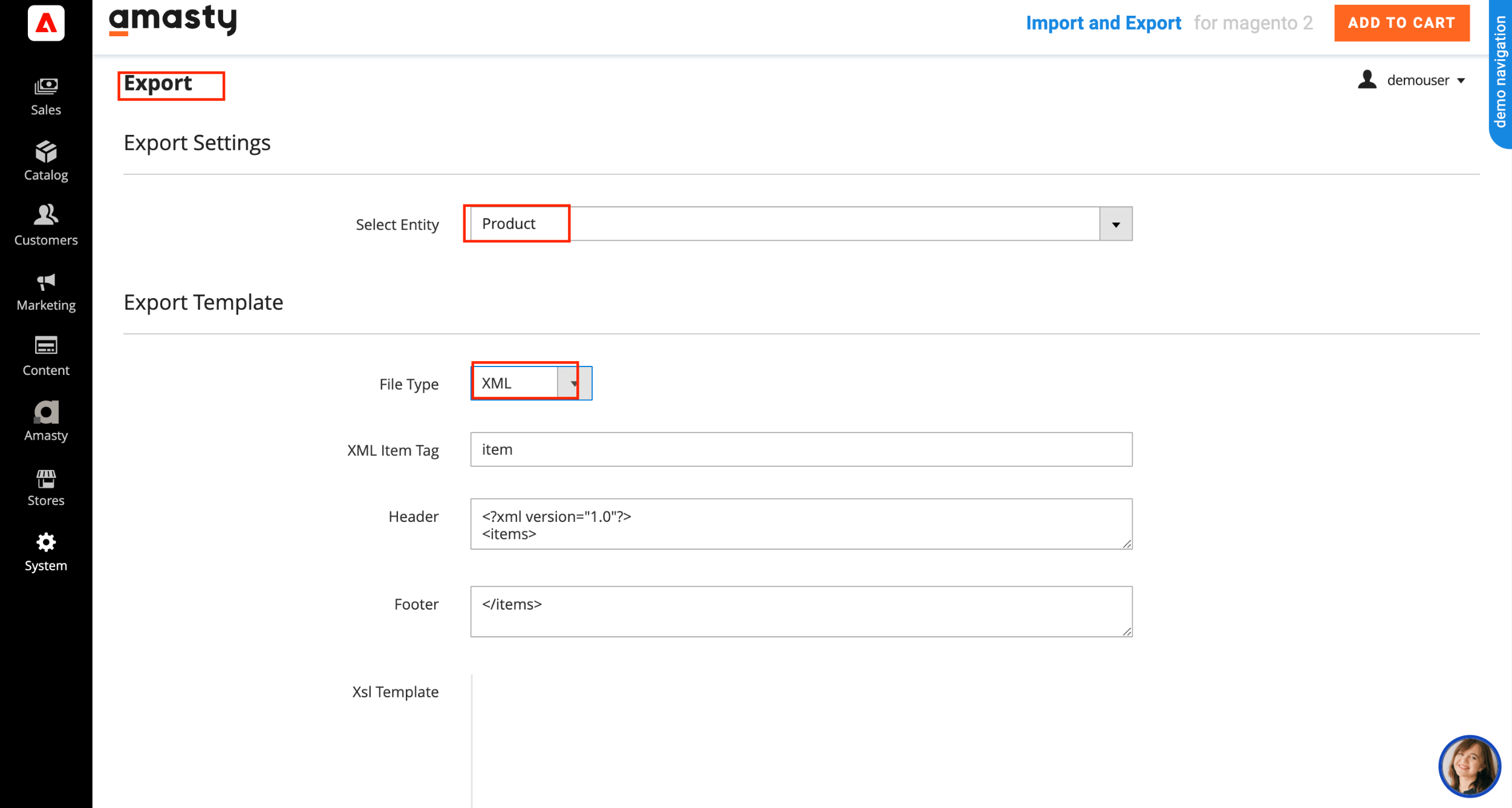 Exporting product data from Magento 2 in XML